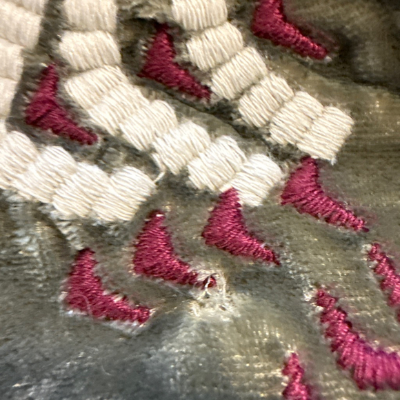 Kyla Seo Green Velvet Embroidered Tunic Top Large Boho Artsy - Picture 14 of 14